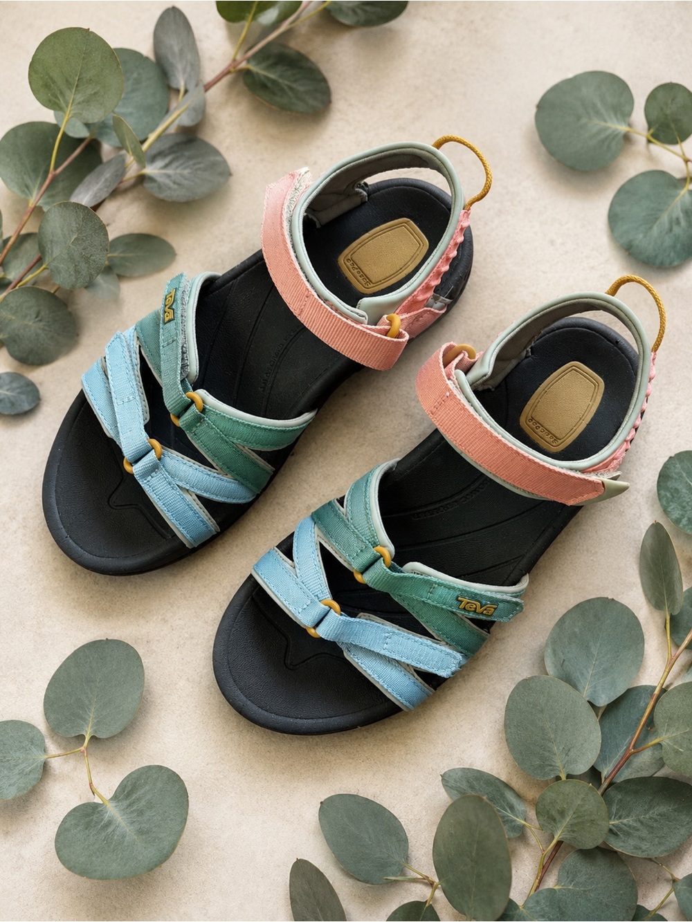 Teva Tirra Pink, Blue & Green Strappy Sport Comfort Sandals Size 7